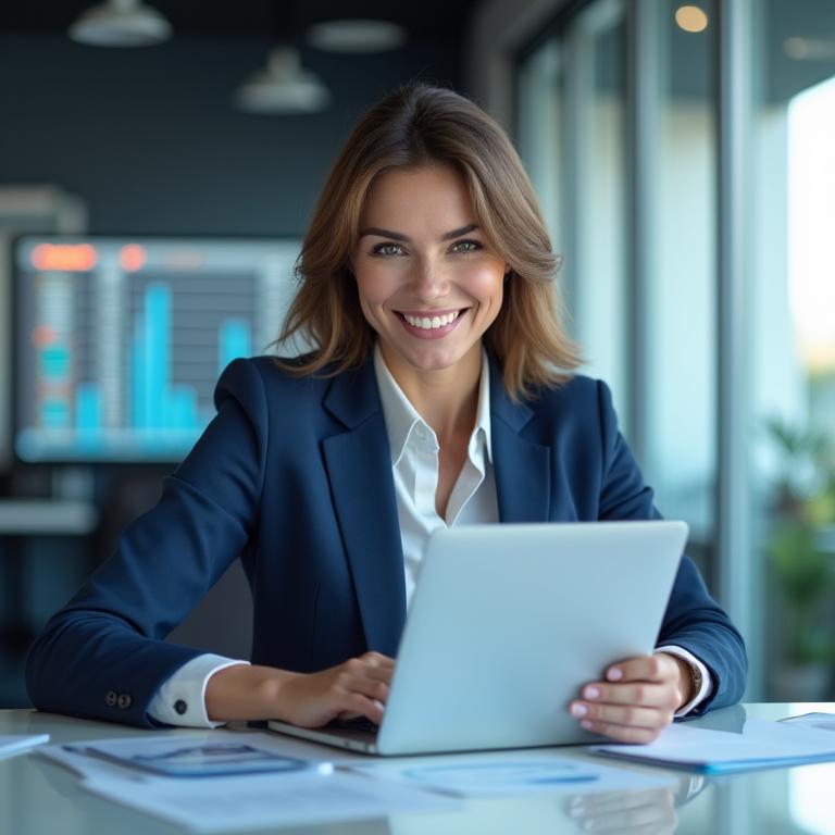 Profesional financiero exitoso trabajando